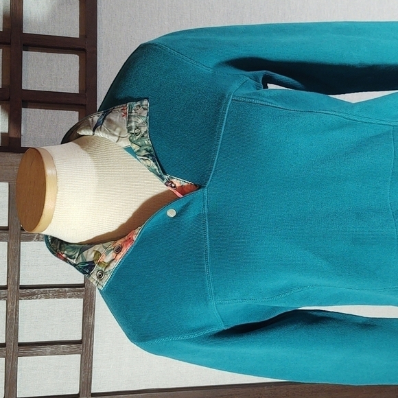 Tommy Bahama Tropical Trim Teal Pullover Sz S - Picture 2 of 9